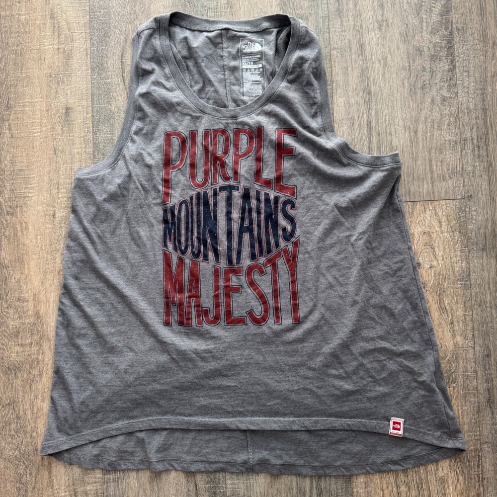 The North Face Womens XL Tank Top Purple Mountains Majesty Gray Sleeveless